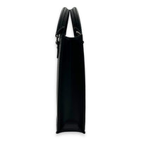 Sac Plat Tote Bag Black in Epi Leather, Silver hardware