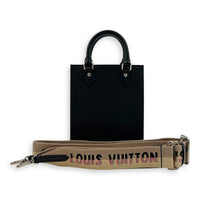 Sac Plat Tote Bag Black in Epi Leather, Silver hardware