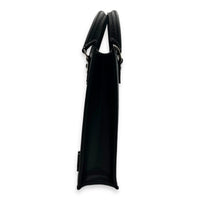Sac Plat Tote Bag Black in Epi Leather, Silver hardware