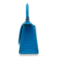 Balenciaga Hourglass Top Handle Bag XS Blue in Calfskin , Silver Hardware_4