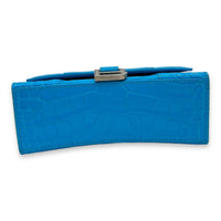 Balenciaga Hourglass Top Handle Bag XS Blue in Calfskin , Silver Hardware_5