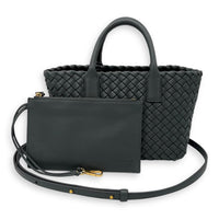 Bottega Veneta Cabat Top Handle Bag Grey in Lambskin, Silver hardware_10