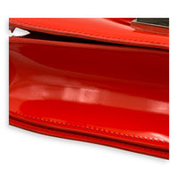 Box Medium Red Shoulder Bag in Patent Leather, Silver hardware