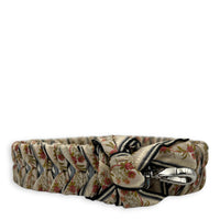 Braided Bag Strap Multi-colour in Calfskin & Fabric, Silver hardware