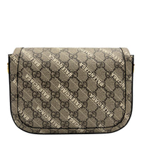 Horsebit 1955 Beige Shoulder Bag in Coated Canvas, Gold hardware