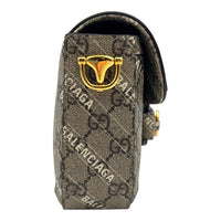 Horsebit 1955 Beige Shoulder Bag in Coated Canvas, Gold hardware