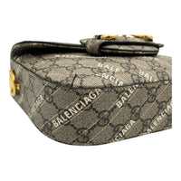 Horsebit 1955 Beige Shoulder Bag in Coated Canvas, Gold hardware