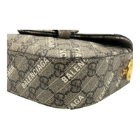 Horsebit 1955 Beige Shoulder Bag in Coated Canvas, Gold hardware
