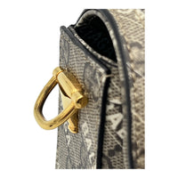 Horsebit 1955 Beige Shoulder Bag in Coated Canvas, Gold hardware