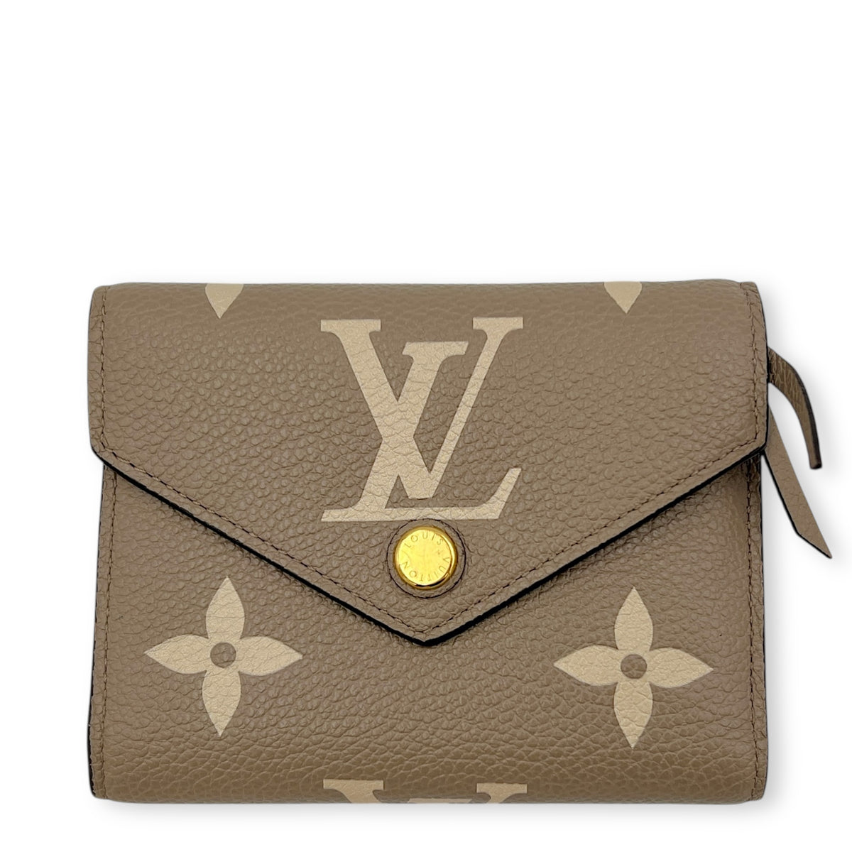 Victorine Wallet Beige in Empreinte Leather, Gold hardware