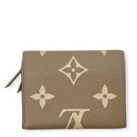 Victorine Wallet Beige in Empreinte Leather, Gold hardware