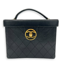 Vintage CC Vanity Bag Black in Calfskin, Gold hardware