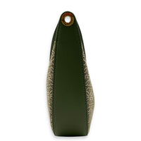 Luna Mini Green Shoulder Bag in Canvas and leather, Gold hardware