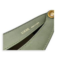 Luna Mini Green Shoulder Bag in Canvas and leather, Gold hardware