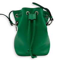 Mon Tresor Bucket Bag Green in Calfskin, Silver hardware