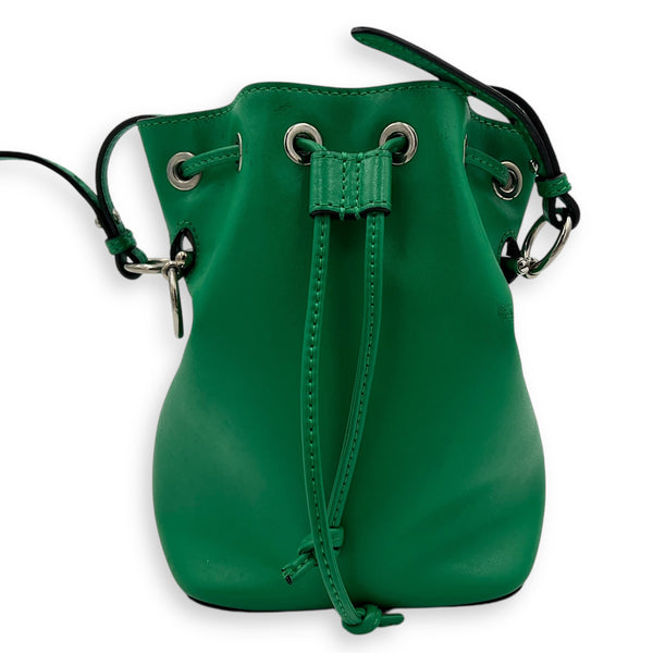 Mon Tresor Bucket Bag Green in Calfskin, Silver hardware