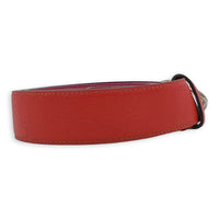 Logo Red/Pink Belt in Calfskin, Gold hardware