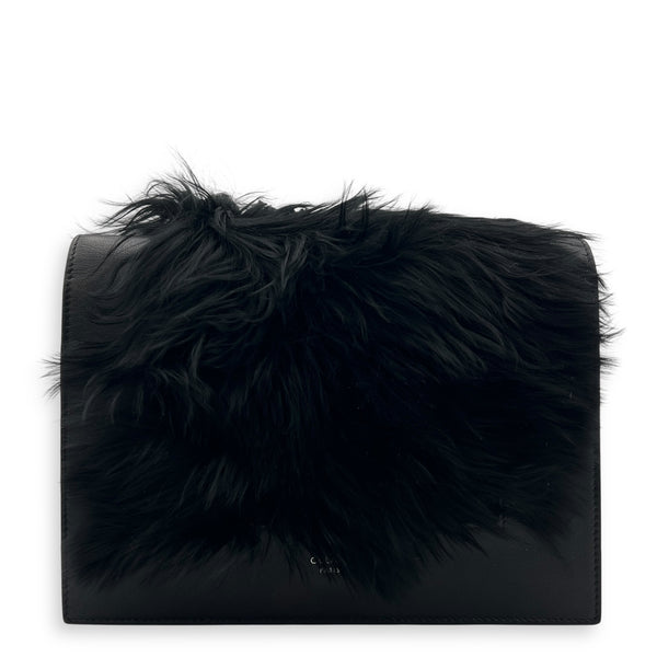 Frame Crossbody Bag Black in Calfskin, Silver hardware