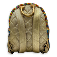 Grafitti Gold Backpack in Canvas, Gold hardware