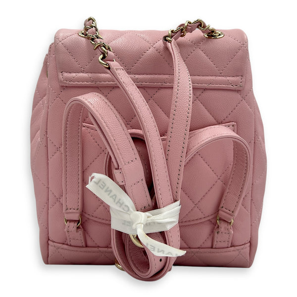 Urban Spirit Backpack Pink in Caviar Leather, Gold hardware