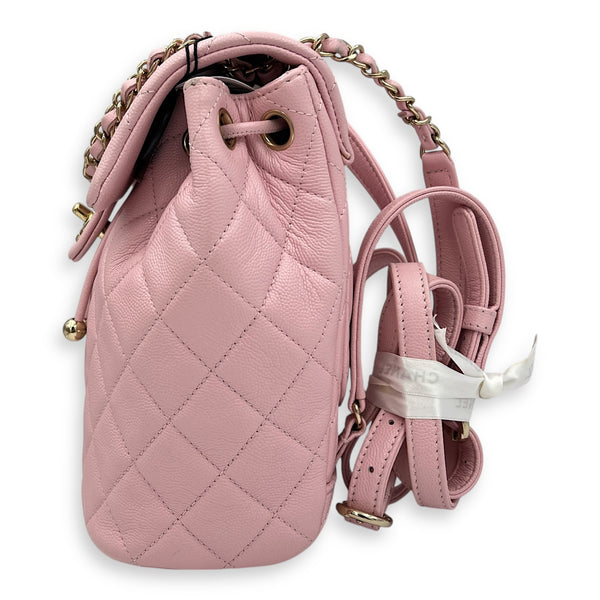 Urban Spirit Backpack Pink in Caviar Leather, Gold hardware