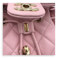 Urban Spirit Backpack Pink in Caviar Leather, Gold hardware