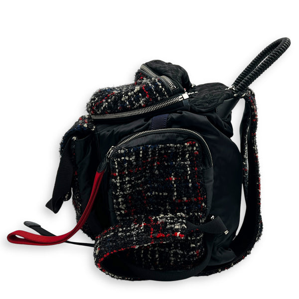 Astronaut Backpack Black in Nylon, Silver hardware