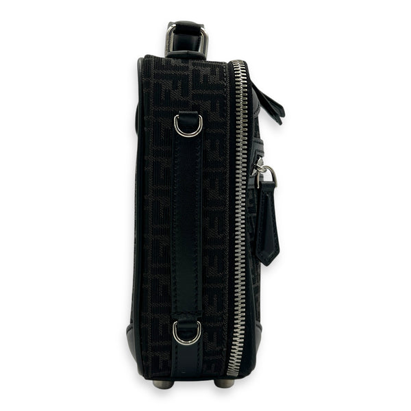 FF Crossbody Bag Black in Jacquard, Silver hardware