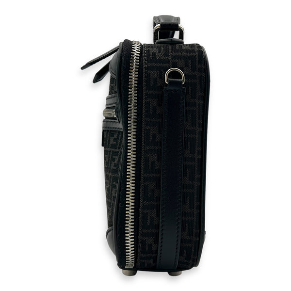 FF Crossbody Bag Black in Jacquard, Silver hardware