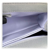 Coco Top Handle Bag Purple in Caviar Leather, Silver hardware
