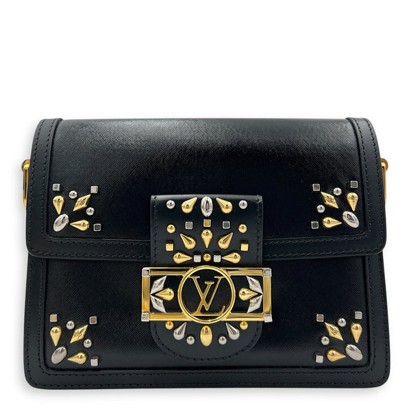 Dauphine Shoulder Bag Black in Fabric, Gold hardware