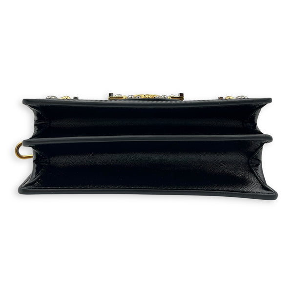 Dauphine Shoulder Bag Black in Fabric, Gold hardware
