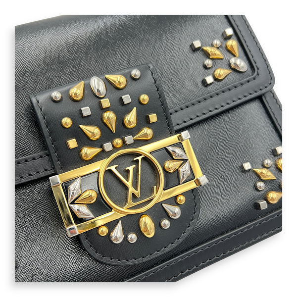 Dauphine Shoulder Bag Black in Fabric, Gold hardware