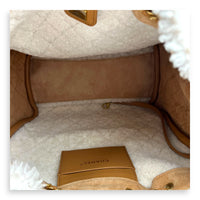 C25 Hobo Medium Brown Shoulder Bag in Shearling, Gold hardware