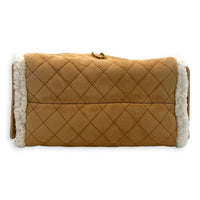 C25 Hobo Medium Brown Shoulder Bag in Shearling, Gold hardware