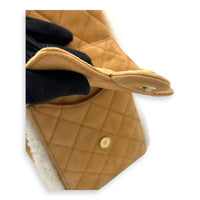 C25 Hobo Medium Brown Shoulder Bag in Shearling, Gold hardware
