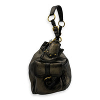 Vit Daino Green Shoulder Bag in Calfskin, Gold hardware