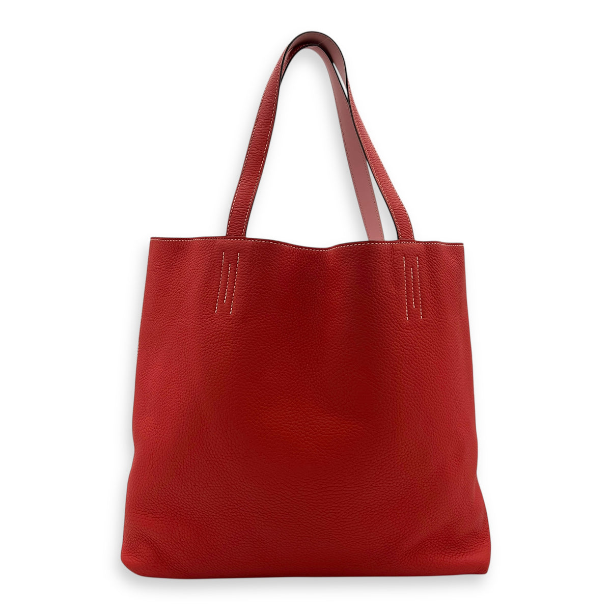 Double Sens 45 Sikkim Rose Sakura/Clemence Rouge Pivoine Tote Bag in Clemence