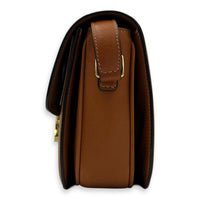 Triomphe Teen Khaki and Brown Shoulder Bag in Canvas, Gold hardware