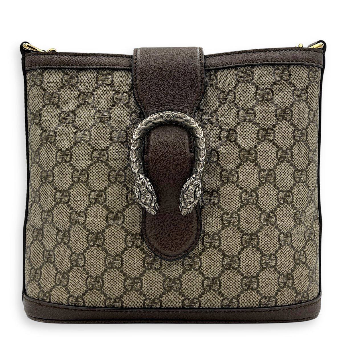 Dionysus Grey Tote Bag in Coated Canvas, Mixed hardware