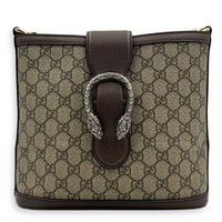Dionysus Grey Tote Bag in Coated Canvas, Mixed hardware