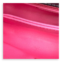Flap Top Handle Bag Mini Black in Lambskin, Silver hardware