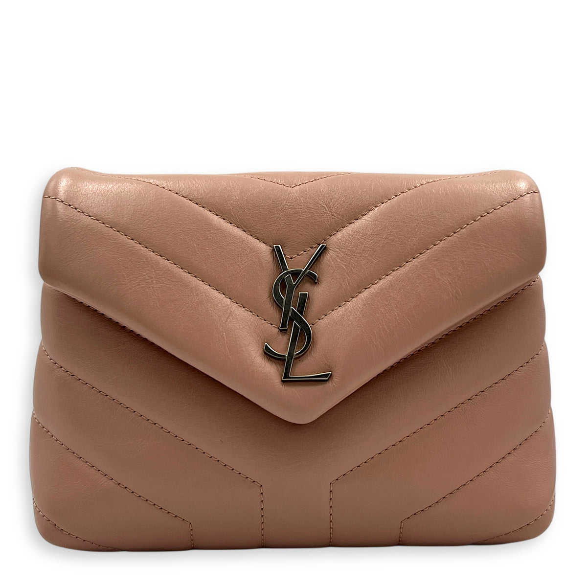 Loulou Shoulder Bag Pink in Lambskin, Silver hardware