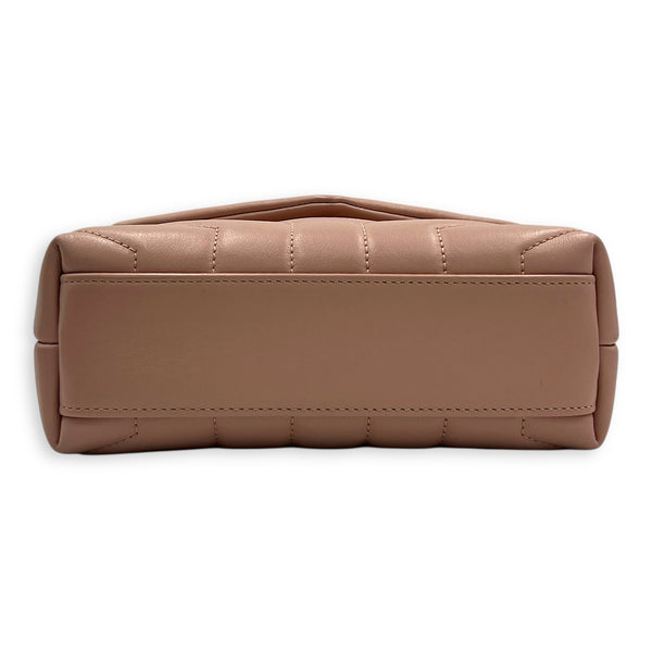 Loulou Shoulder Bag Pink in Lambskin, Silver hardware
