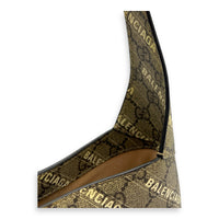 Jackie 1961 Grey Shoulder Bag in Coated Canvas, Gold hardware