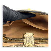 Jackie 1961 Grey Shoulder Bag in Coated Canvas, Gold hardware