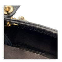 Lady Dior Top Handle Bag Mini Grey in Python Leather, Gold hardware