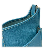 Evelyne III Blue Shoulder Bag in Clemence, Silver hardware
