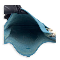 Evelyne III Blue Shoulder Bag in Clemence, Silver hardware