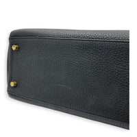 Kelly 28 Noir Top Handle Bag in Togo, Gold hardware